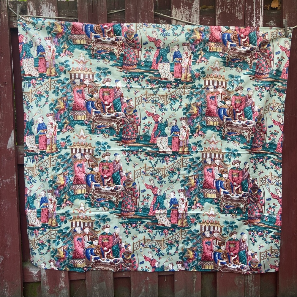 Asian Inspired Vintage Tablecloth 1980's